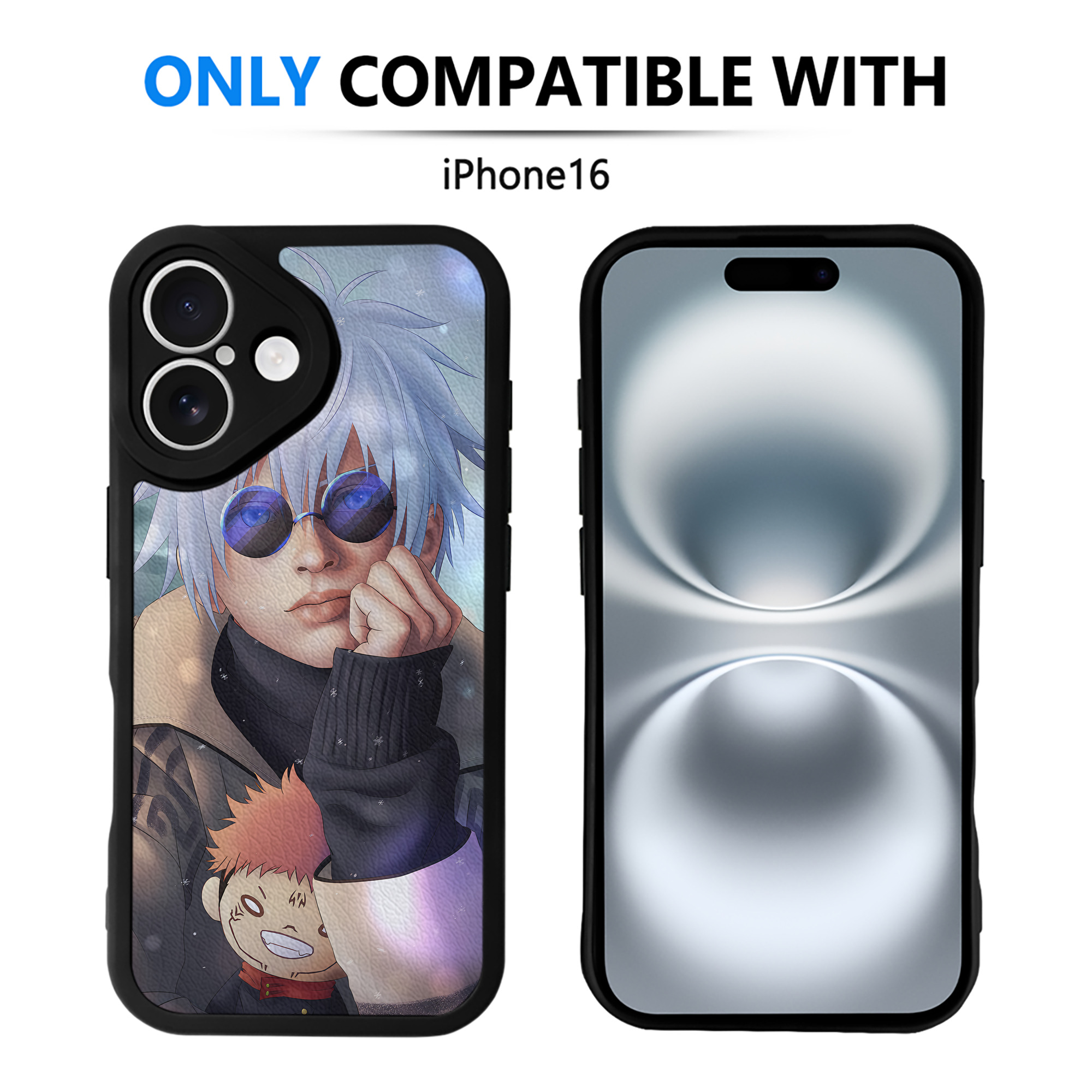 （画像用） 呪術廻戦 Jujutsu Kaisen 【iPhone 16シリーズ対応】シリコンスマホケース（レザー調） 材質：シリコン